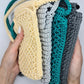 Gray mobile phone pouch, Cute crochet crossbody bag, Macrame textured handbag