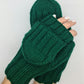 Green convertible mittens