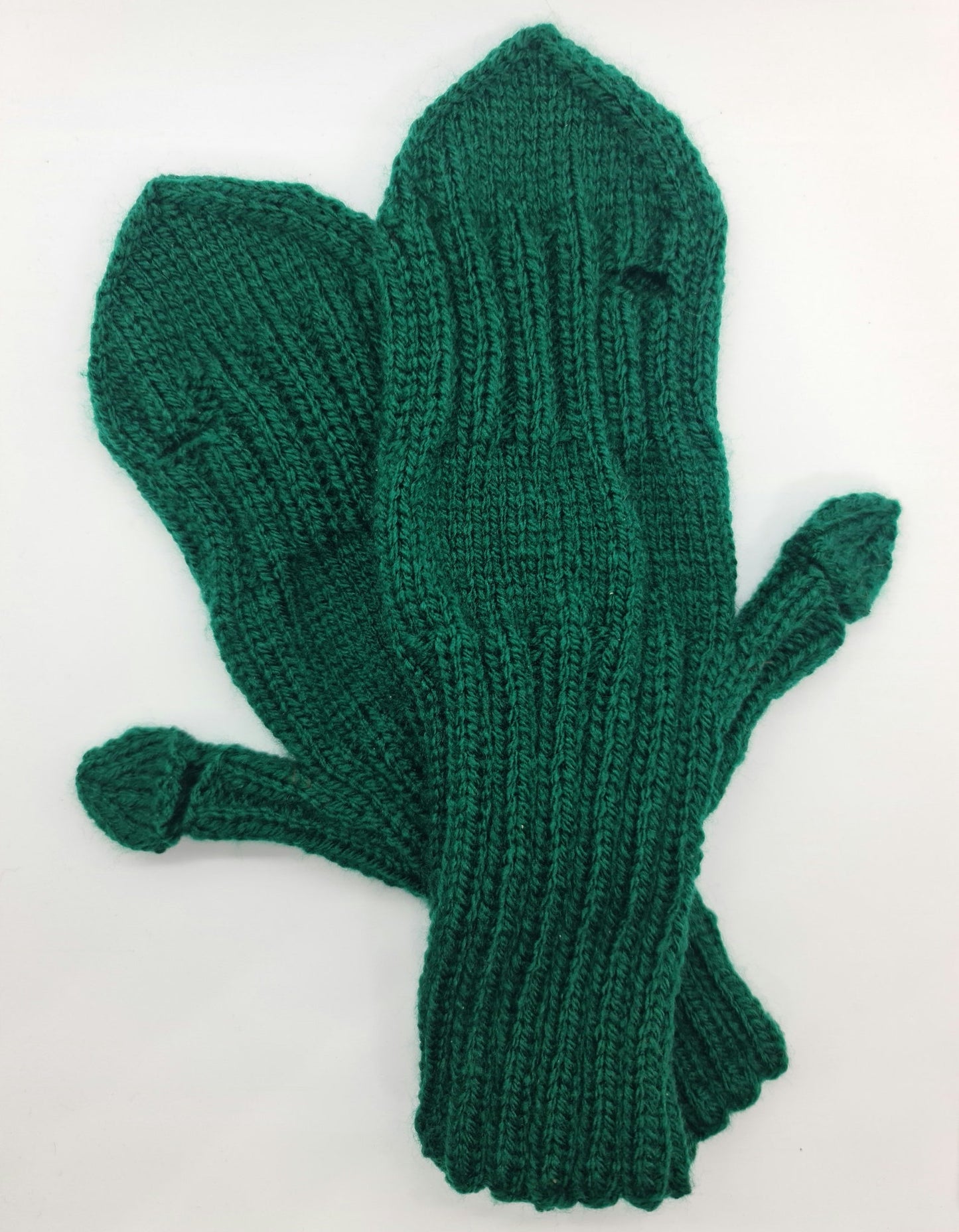 Green gloves with finger holes