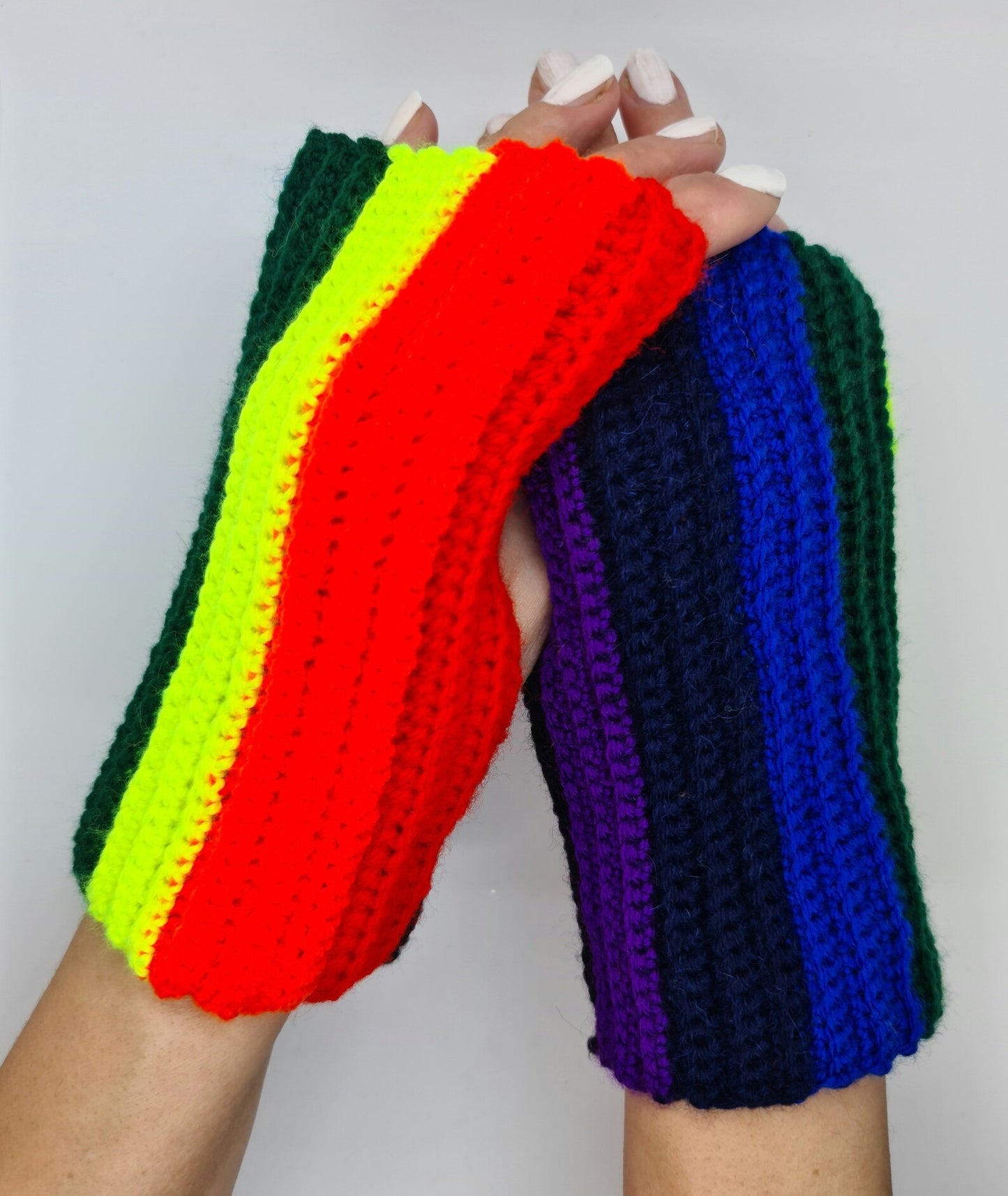 Rainbow mittens