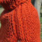 Orange cable-knit turtleneck sweater vest, Smart casual vest for woman