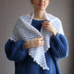 White wedding veil, Gossamer lace crochet wrap, Crocheted cobweb