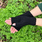 Black stretchy fingerless gloves