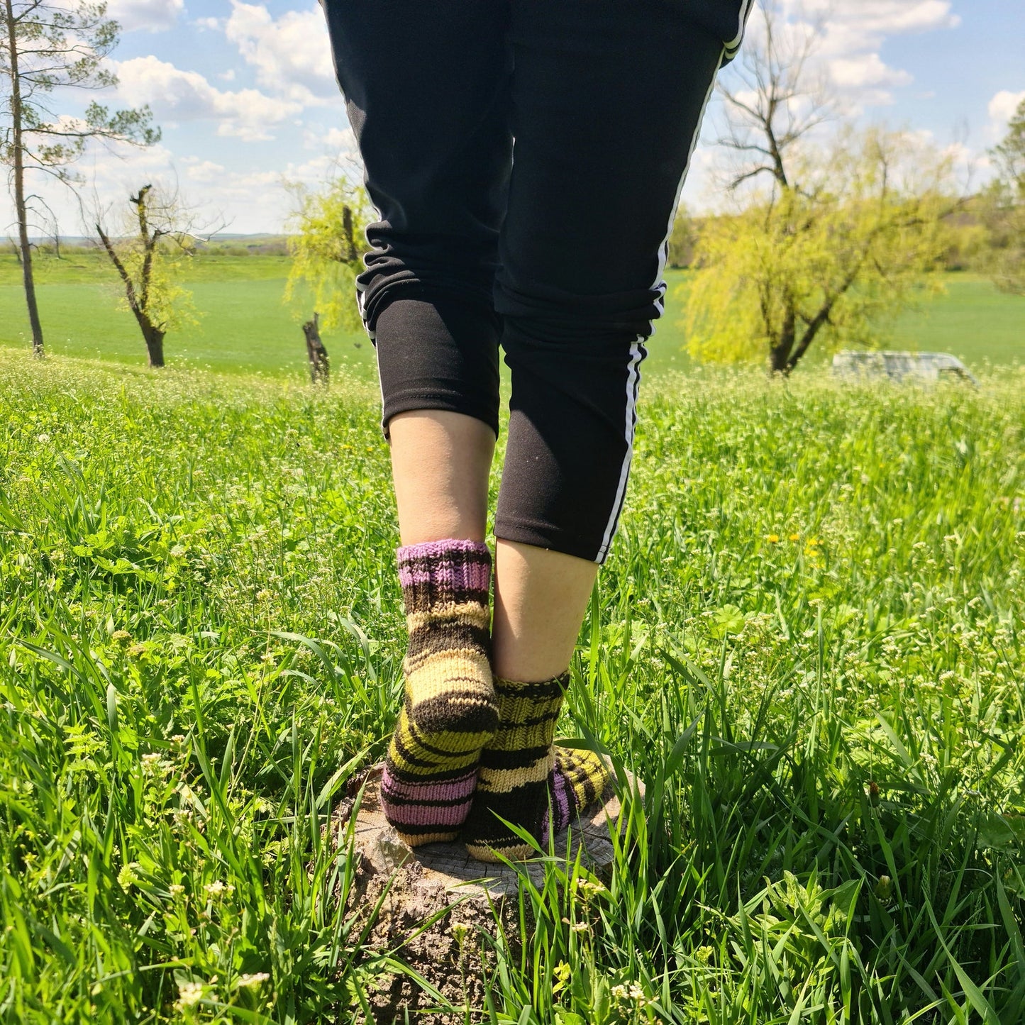 Warm wool socks, Mismatched ankle socks