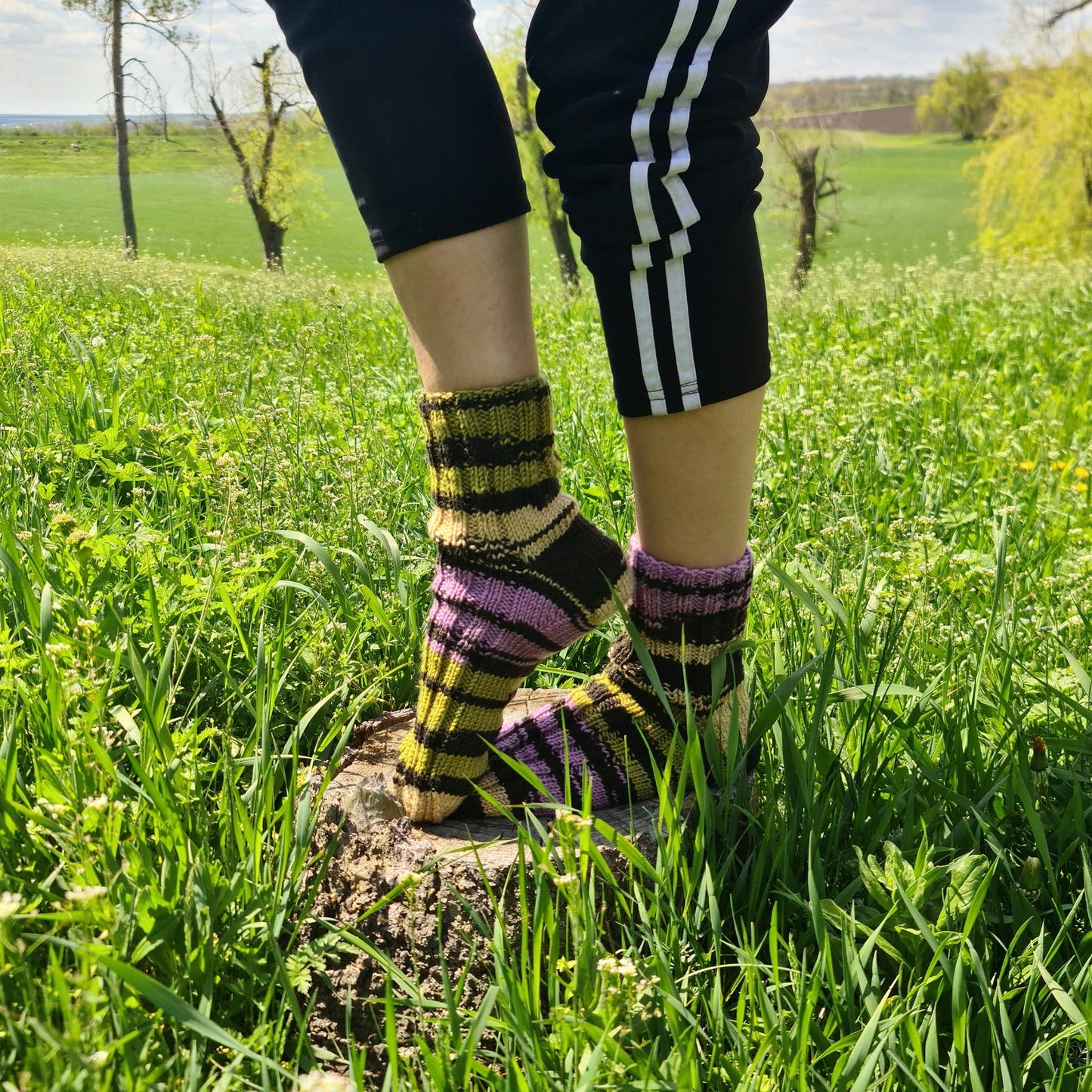 Warm wool socks, Mismatched ankle socks