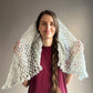 Triangle lace shawl in gray