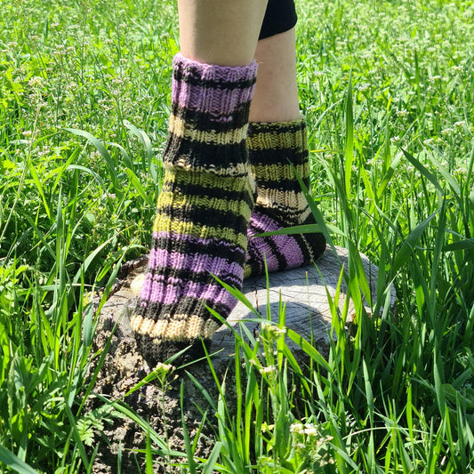 Warm wool socks, Mismatched ankle socks