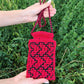 Shoulder smartphone mini bag, Red bag with pixel hearts