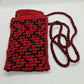 Shoulder smartphone mini bag, Red bag with pixel hearts