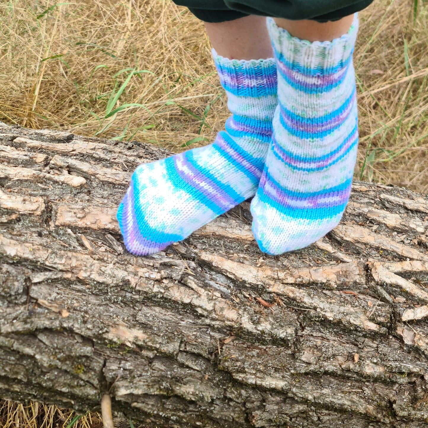 Multicolor striped pure acrylic socks