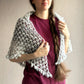 Triangle lace shawl in gray