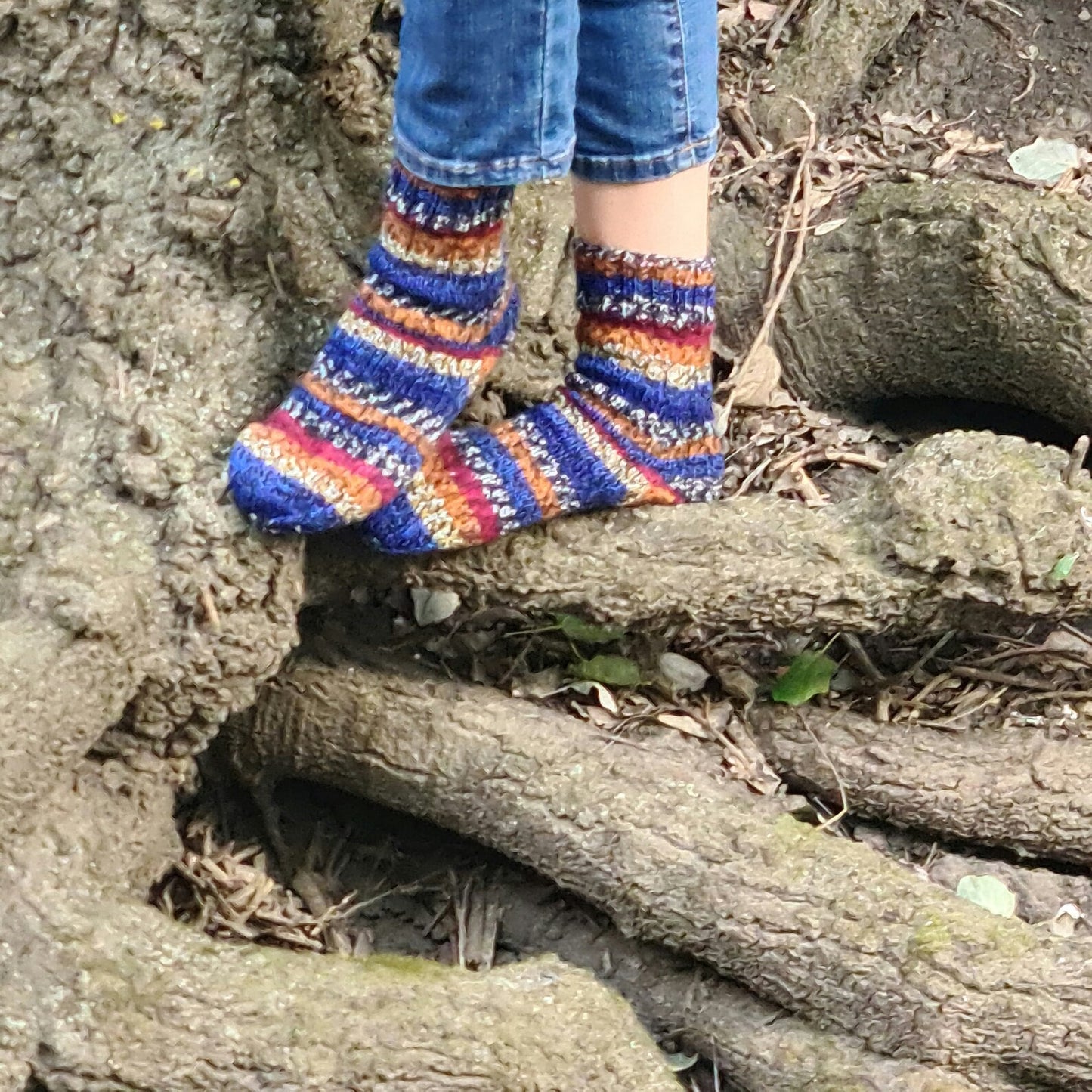 Rainbow striped socks, Casual wool-blend socks