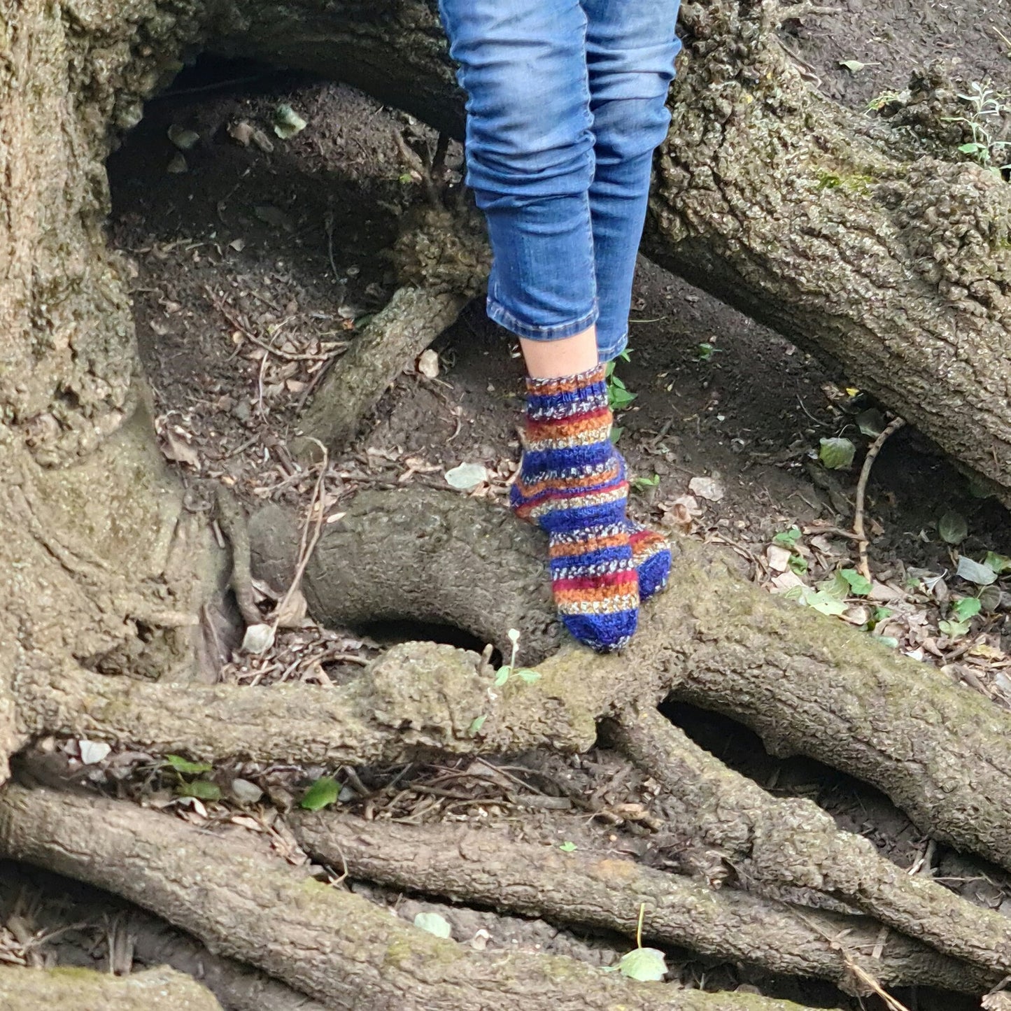 Rainbow striped socks, Casual wool-blend socks