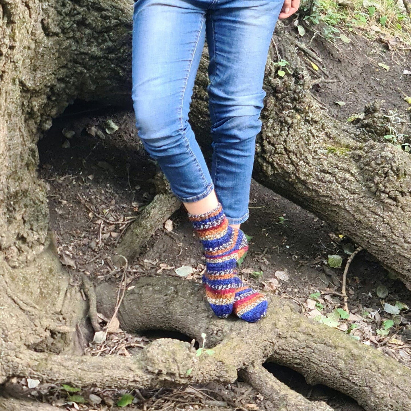 Rainbow striped socks, Casual wool-blend socks