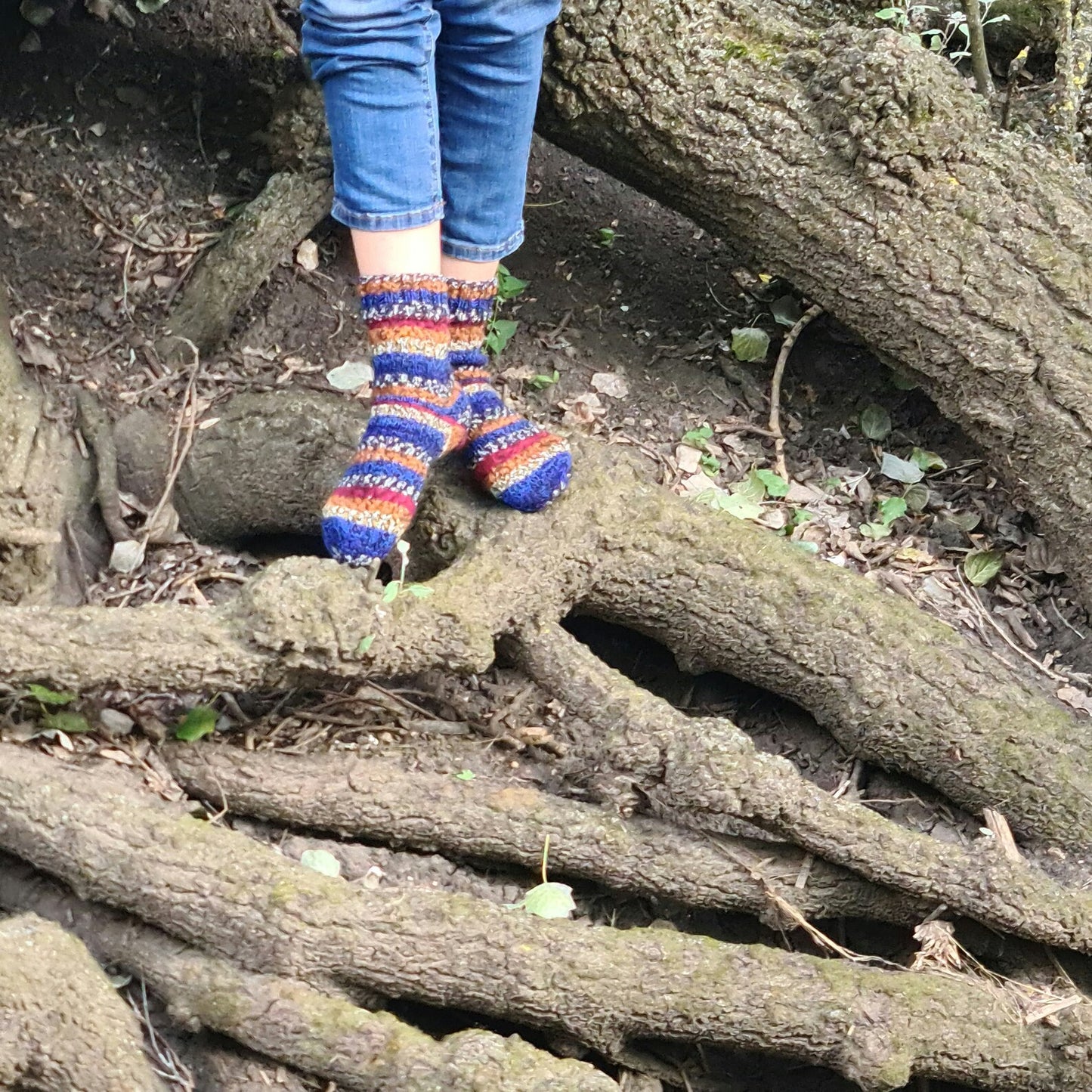 Rainbow striped socks, Casual wool-blend socks