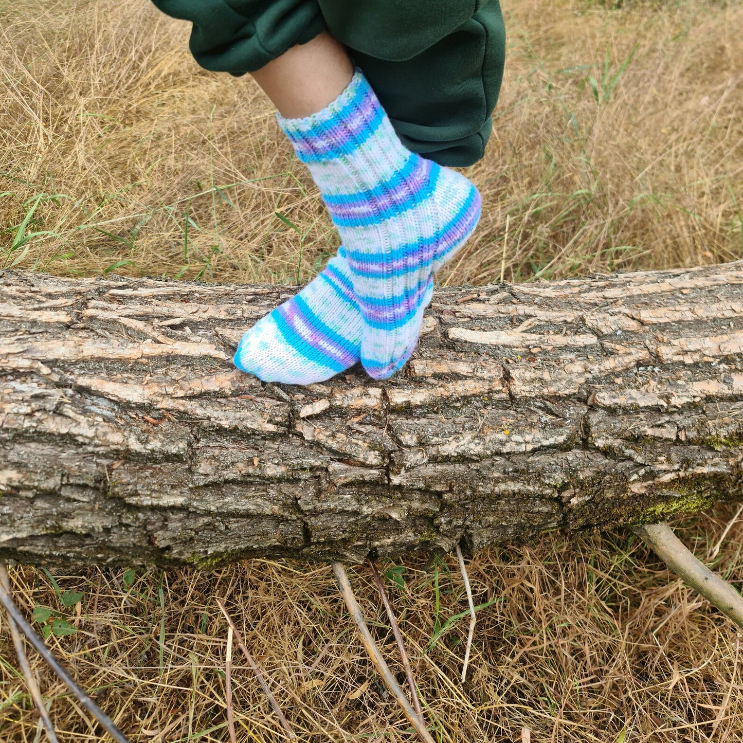 Multicolor striped pure acrylic socks