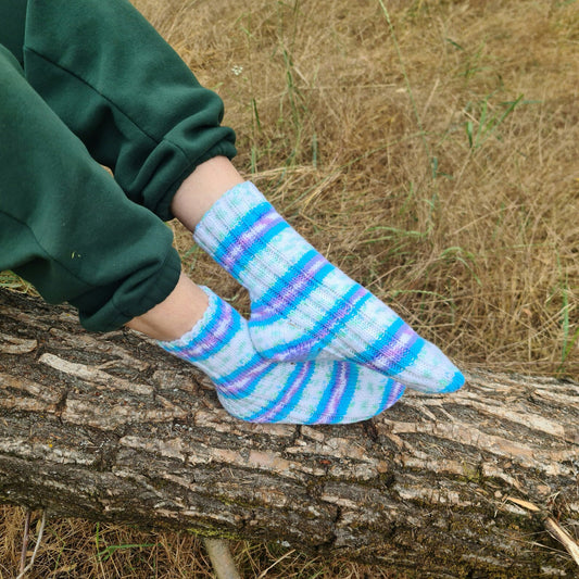 Multicolor striped pure acrylic socks