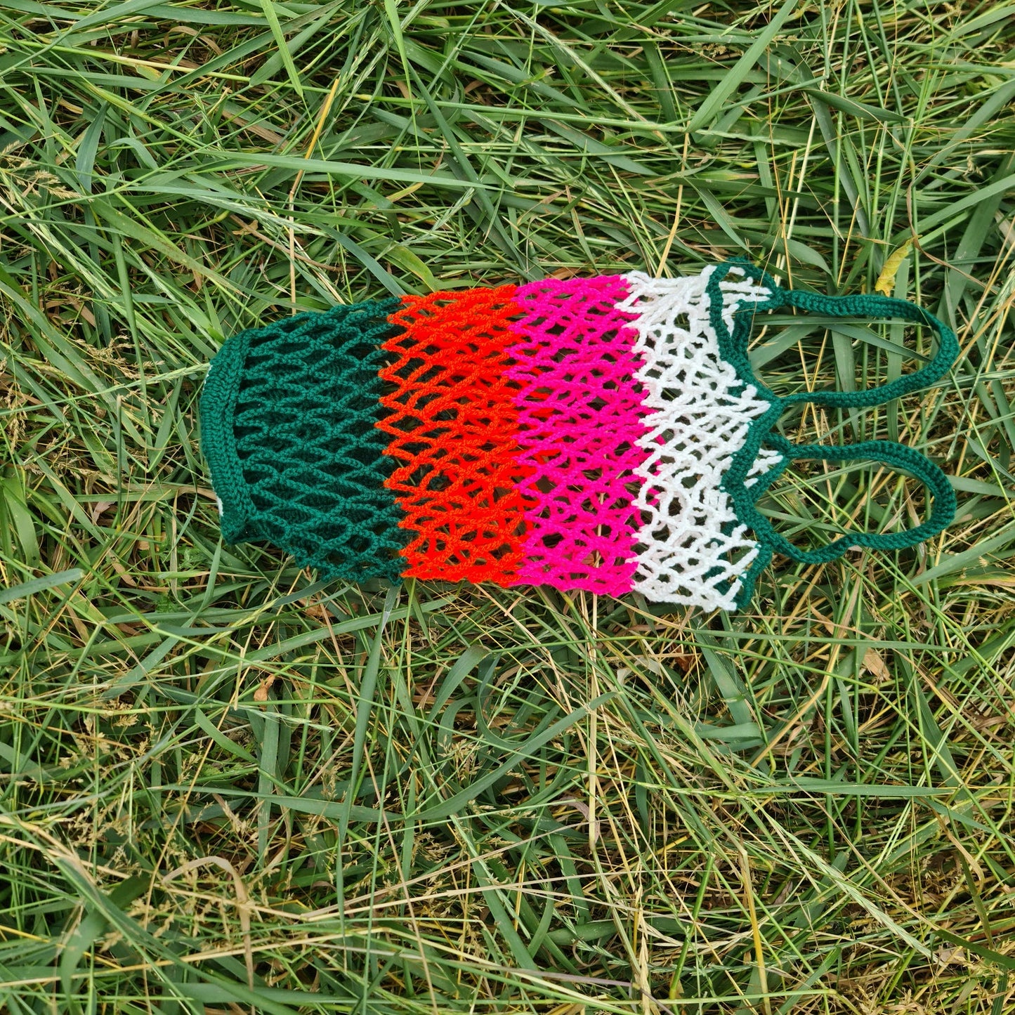 Reusable Farmer's Market Bag, Crochet Mesh Bag