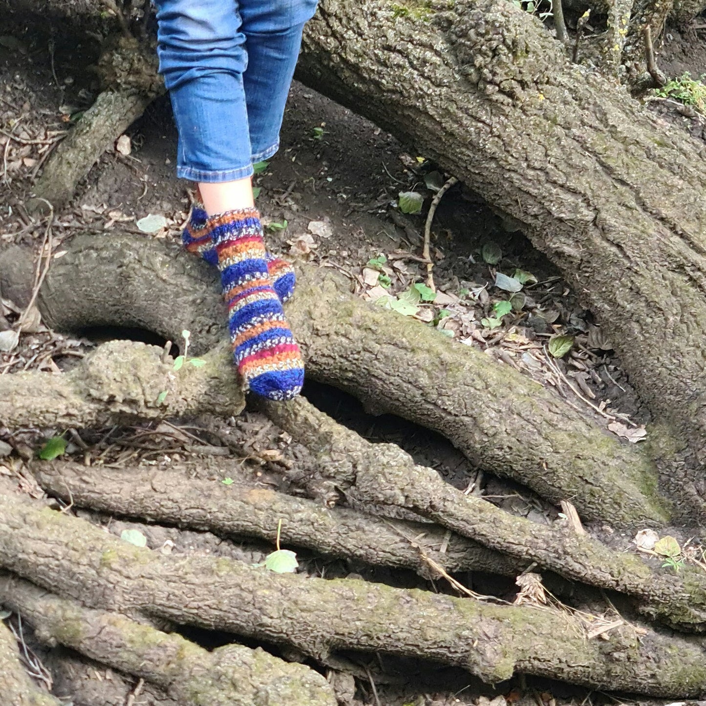 Rainbow striped socks, Casual wool-blend socks