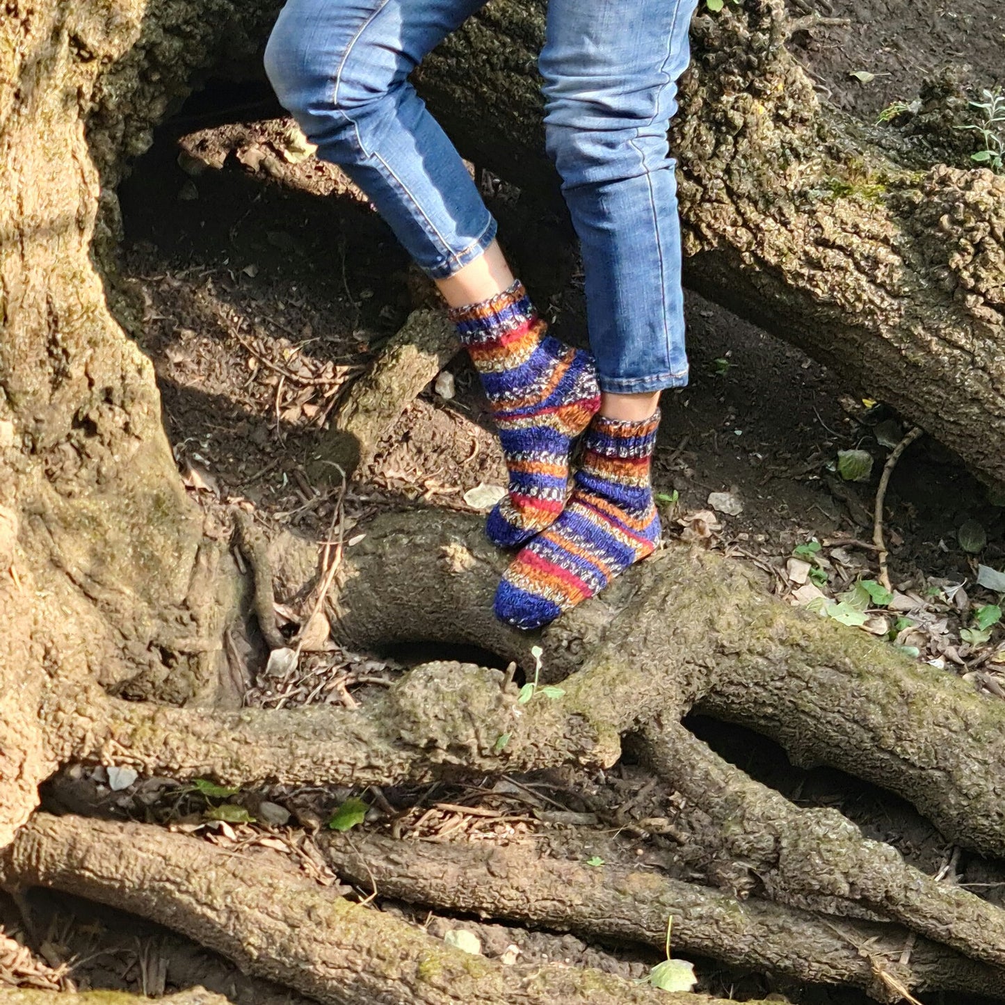 Rainbow striped socks, Casual wool-blend socks