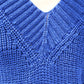 Oversized V-neck sweater vest in blue, Stylish sleeveless jumper for women