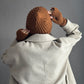 Hip Hop Style Knitted Winter Hat with Distressed Holes, Brown Melon-Shaped Beanie