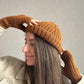 Unisex Brown Knitted Hat, 100% Merino Wool Hat