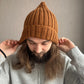 Unisex Brown Knitted Hat, 100% Merino Wool Hat