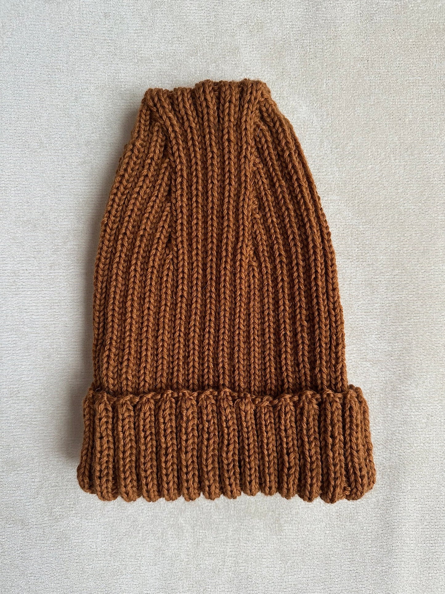 Unisex Brown Knitted Hat, 100% Merino Wool Hat