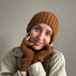 Hip Hop Style Knitted Winter Hat with Distressed Holes, Brown Melon-Shaped Beanie