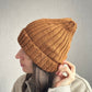 Unisex Brown Knitted Hat, 100% Merino Wool Hat