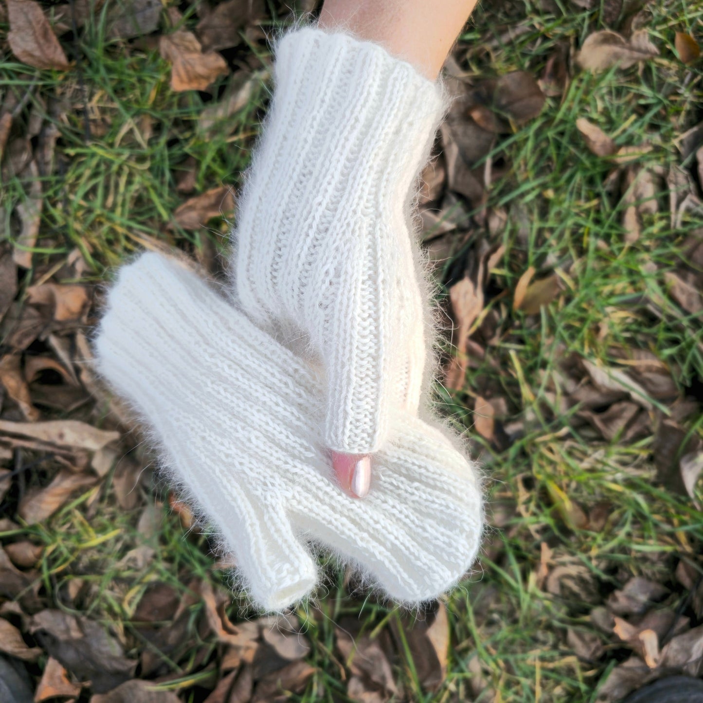 White Stretchy Fingerless Gloves, Texting Driving gloves