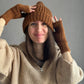 Classic Brown Wool Beanie Hat with Lapel, Cozy Hand-Knit Winter Cap