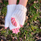 White Stretchy Fingerless Gloves, Texting Driving gloves