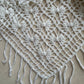 White Crochet Fringe Triangle Shawl, Bridal Shoulders Wrap