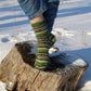 Ribbed Socks with Green and Black stripes