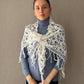 White Crochet Fringe Triangle Shawl, Bridal Shoulders Wrap