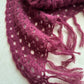 Burgundy Red Crochet Fringe Triangle Shawl