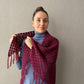 Burgundy Red Crochet Fringe Triangle Shawl