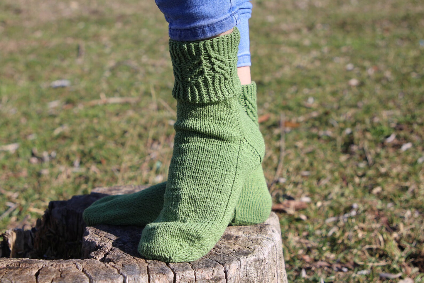 Casual Cotton Socks with Wheat Japanese Pattern