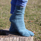 Unique Blue Casual Socks with Tiny Pockets, Soft Wool Blend socks