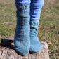 Unique Blue Casual Socks with Tiny Pockets, Soft Wool Blend socks