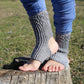 Yoga Socks with Elegant Cable Pattern, Non-Slip Heelless Pilates Socks