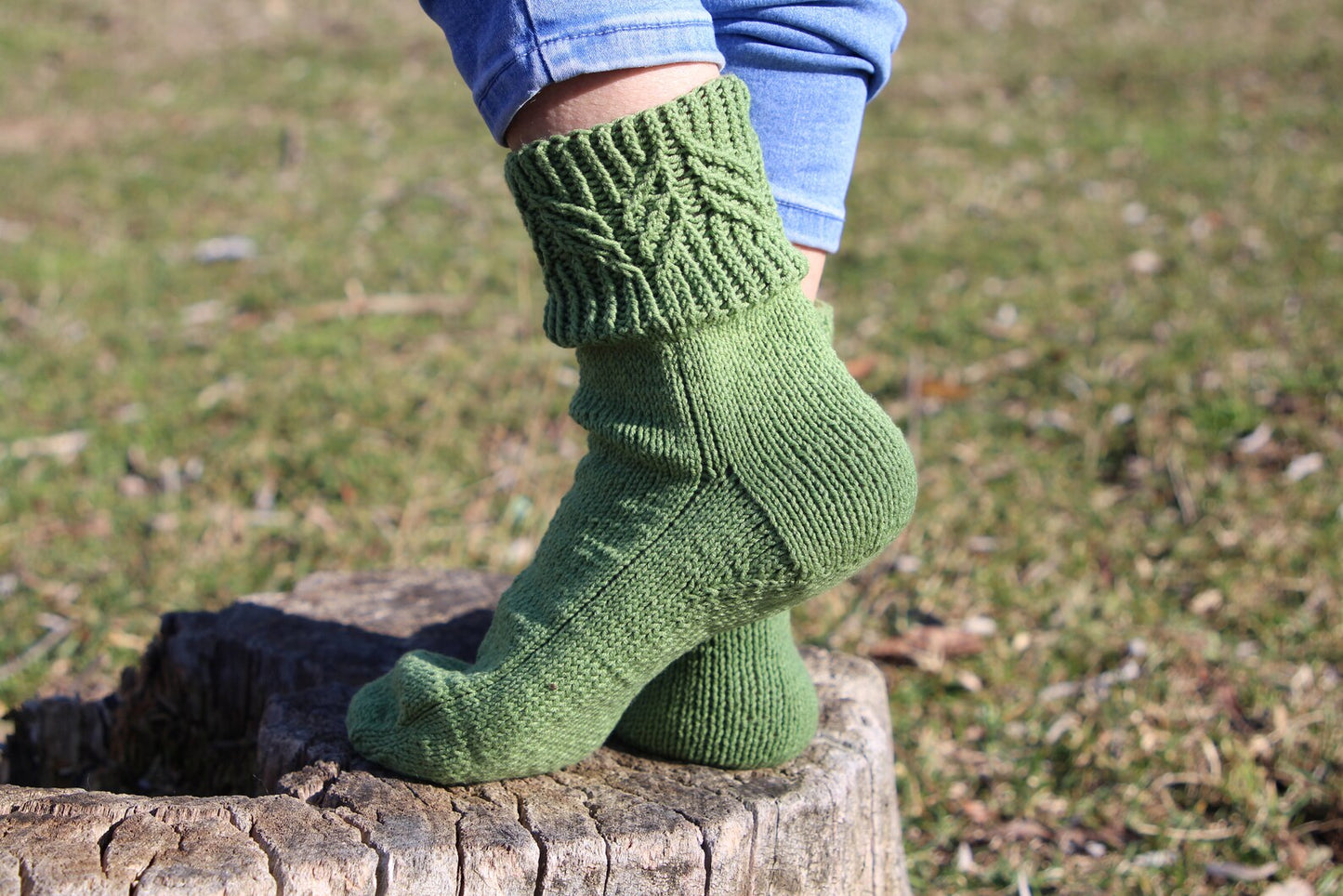 Casual Cotton Socks with Wheat Japanese Pattern