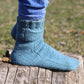Unique Blue Casual Socks with Tiny Pockets, Soft Wool Blend socks
