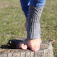 Yoga Socks with Elegant Cable Pattern, Non-Slip Heelless Pilates Socks