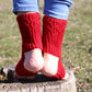 Yoga Socks with Elegant Cable Pattern, Non-Slip Heelless Pilates Socks