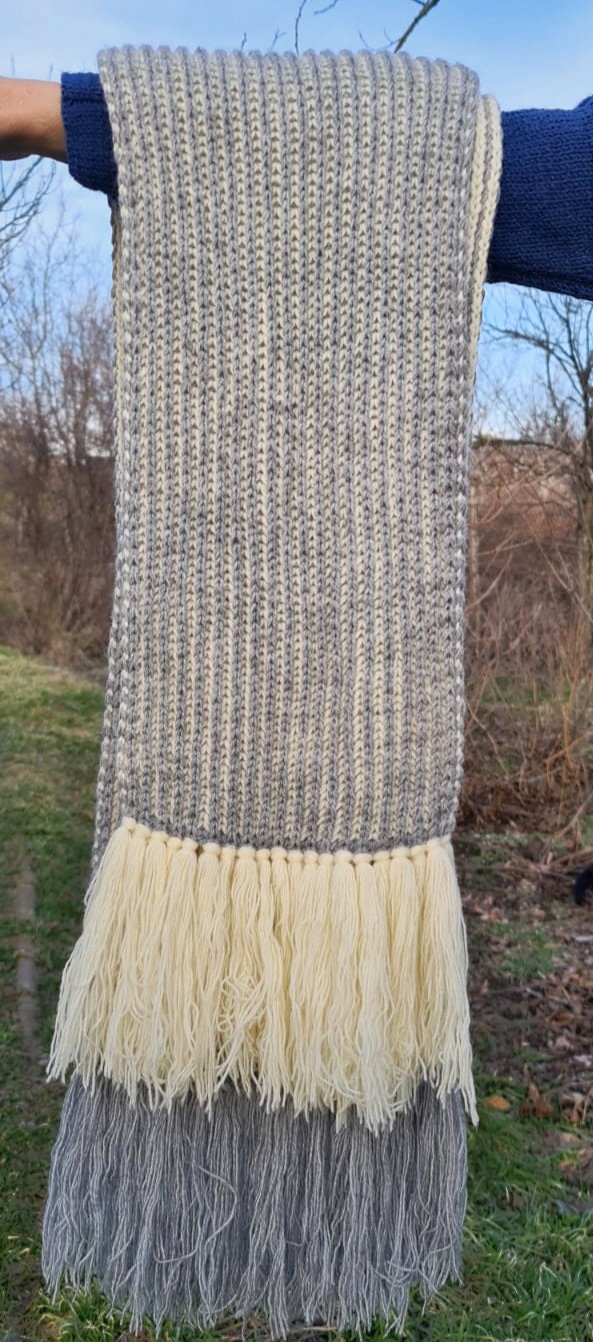 Double Sided Extra Long Chunky Tassel Scarf