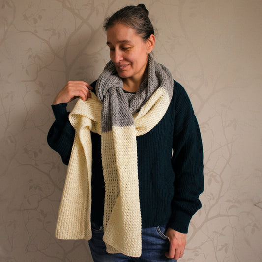 Two Tone Extra Long Wool Scarf