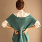 Oversized V-neck Knit Sweater Vest